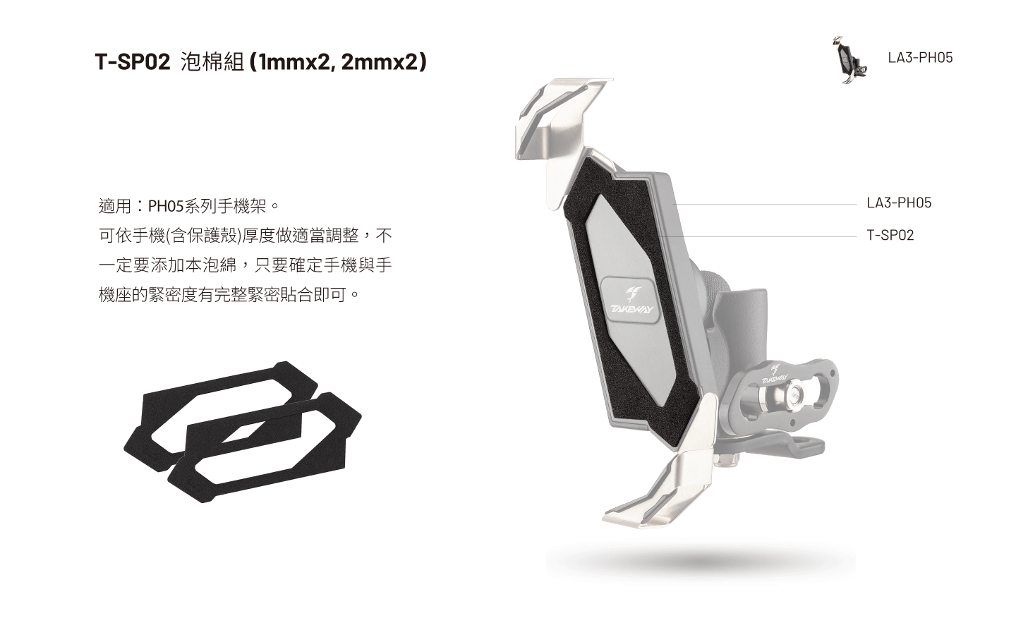 T-SP02 泡棉組 (1,2 mm /各兩片)