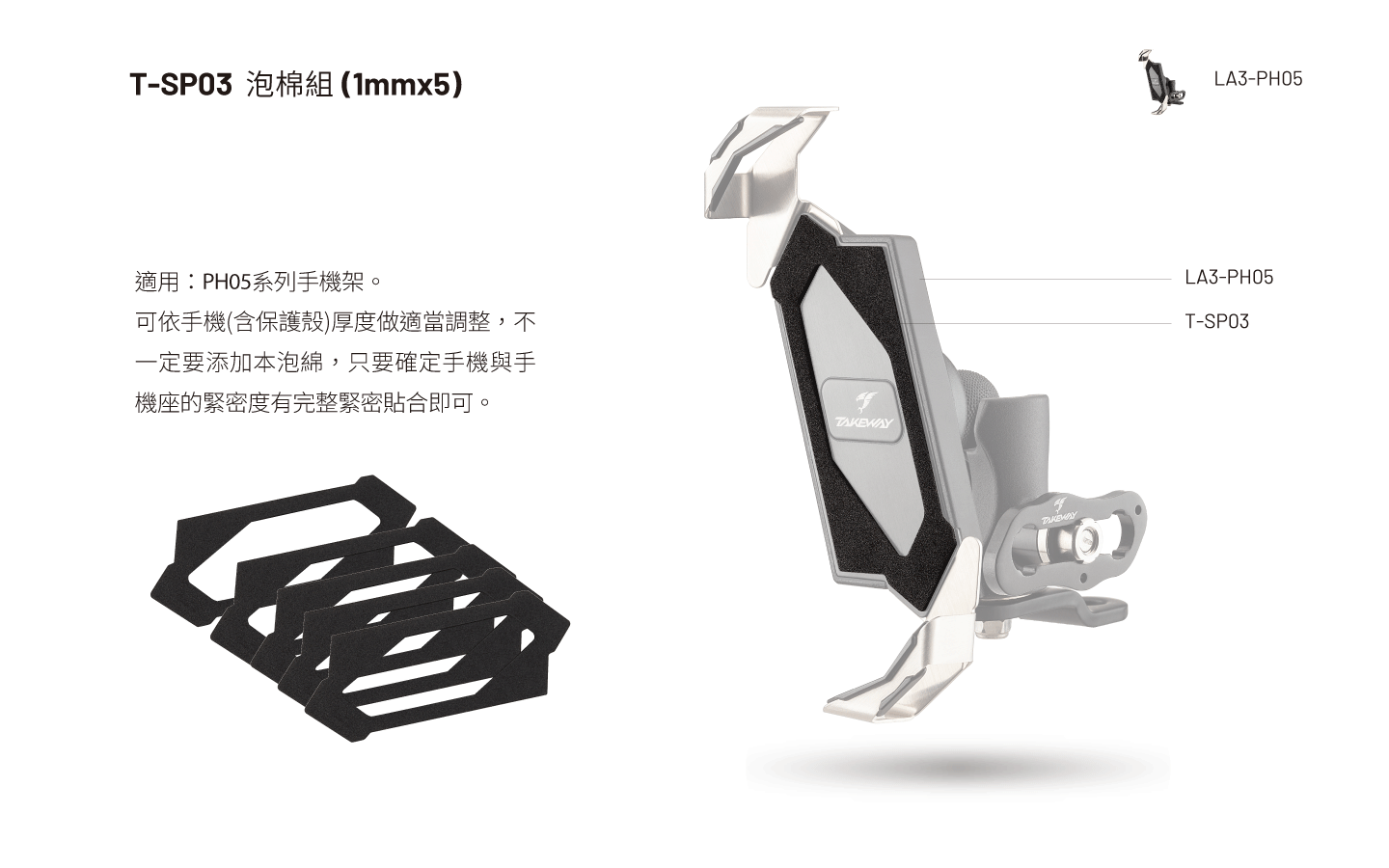 T-SP03 泡棉組 (1 mm /五片)